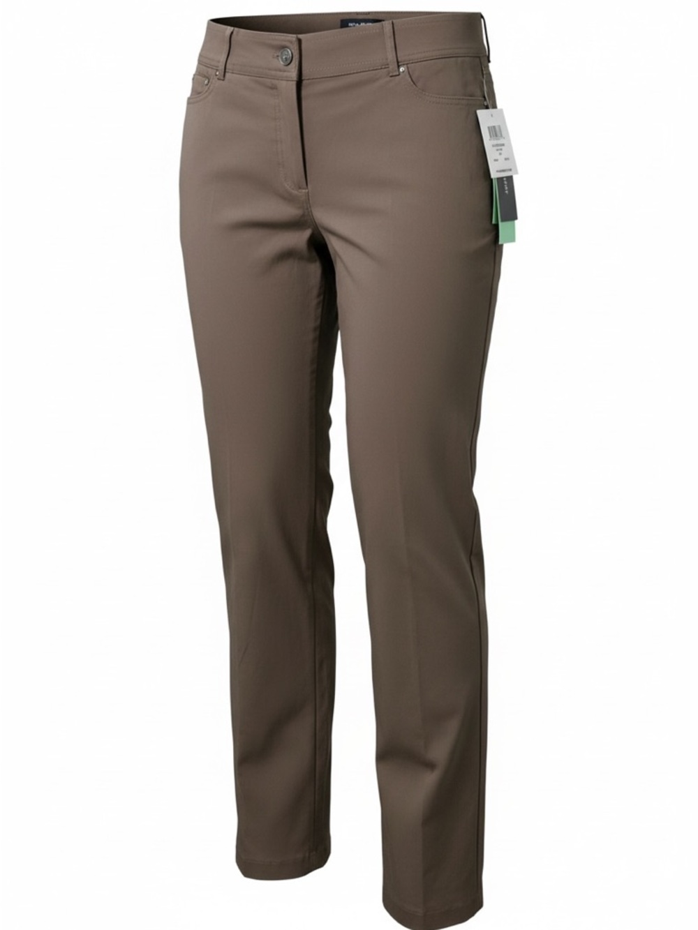 89th & Madison Straight Leg Pants Comfort Waist Stretch Color: Mocha Size 14P - Picture 3 of 6